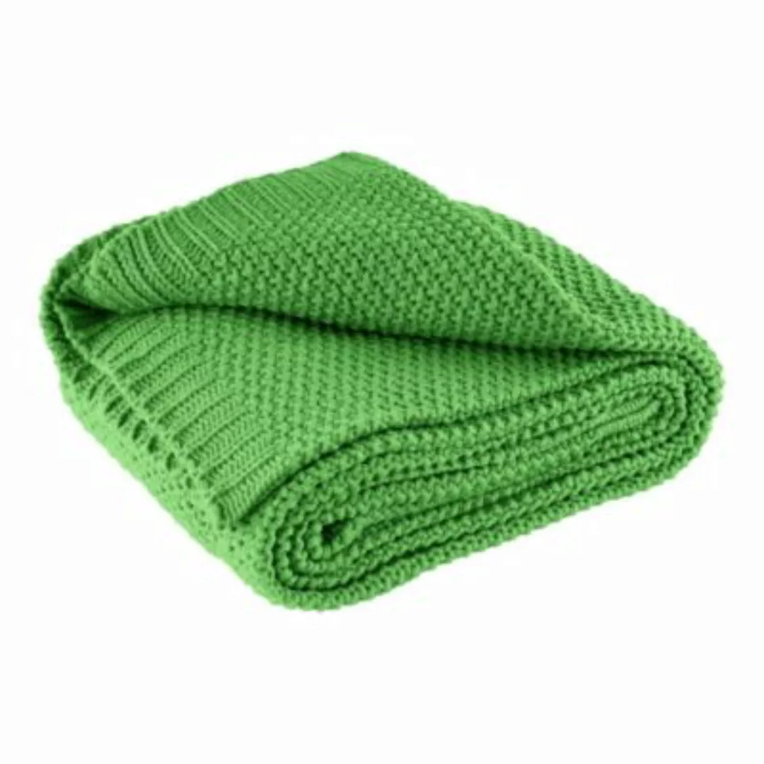 wometo Kuscheldecke Strick Strickdecke in trendigen Uni-Farben grün Gr. 140 günstig online kaufen