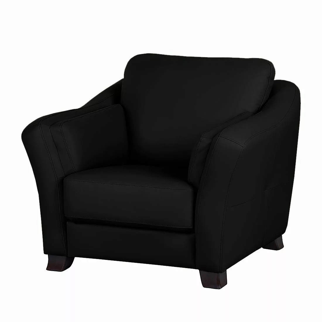 home24 Modoform Sessel Toucy Schwarz Echtleder 108x92x98 cm (BxHxT) günstig online kaufen