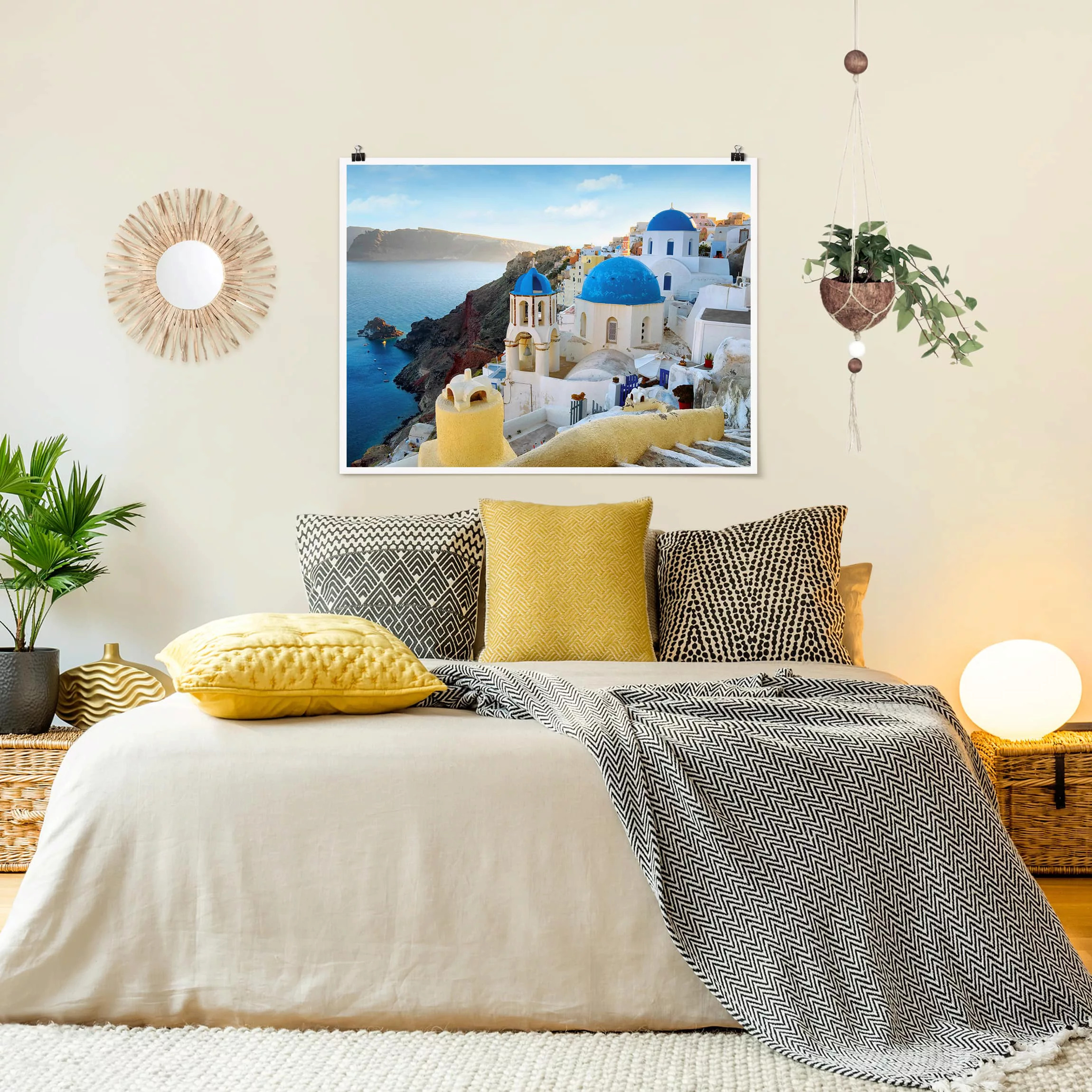 Poster Architektur & Skyline - Querformat Santorini günstig online kaufen