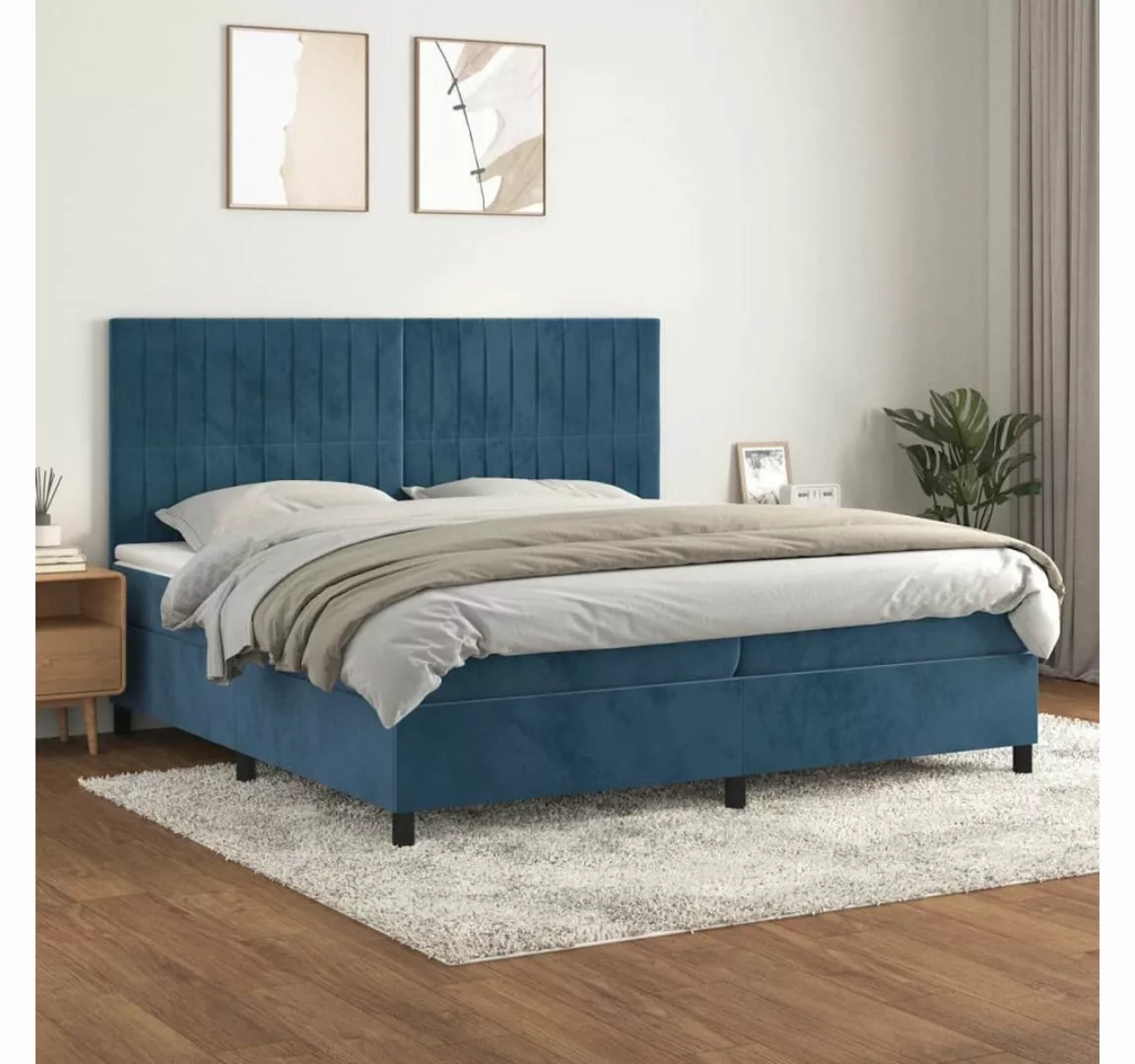 vidaXL Boxspringbett Bett Boxspringbett mit Matratze komplett Samt (200 x 2 günstig online kaufen