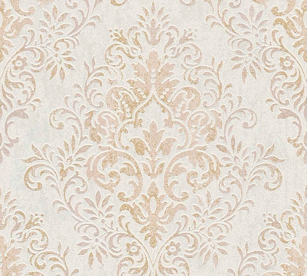 Bricoflor Vintage Tapete Weiß Grau Hellgraue Vliestapete mit Ornament aus V günstig online kaufen