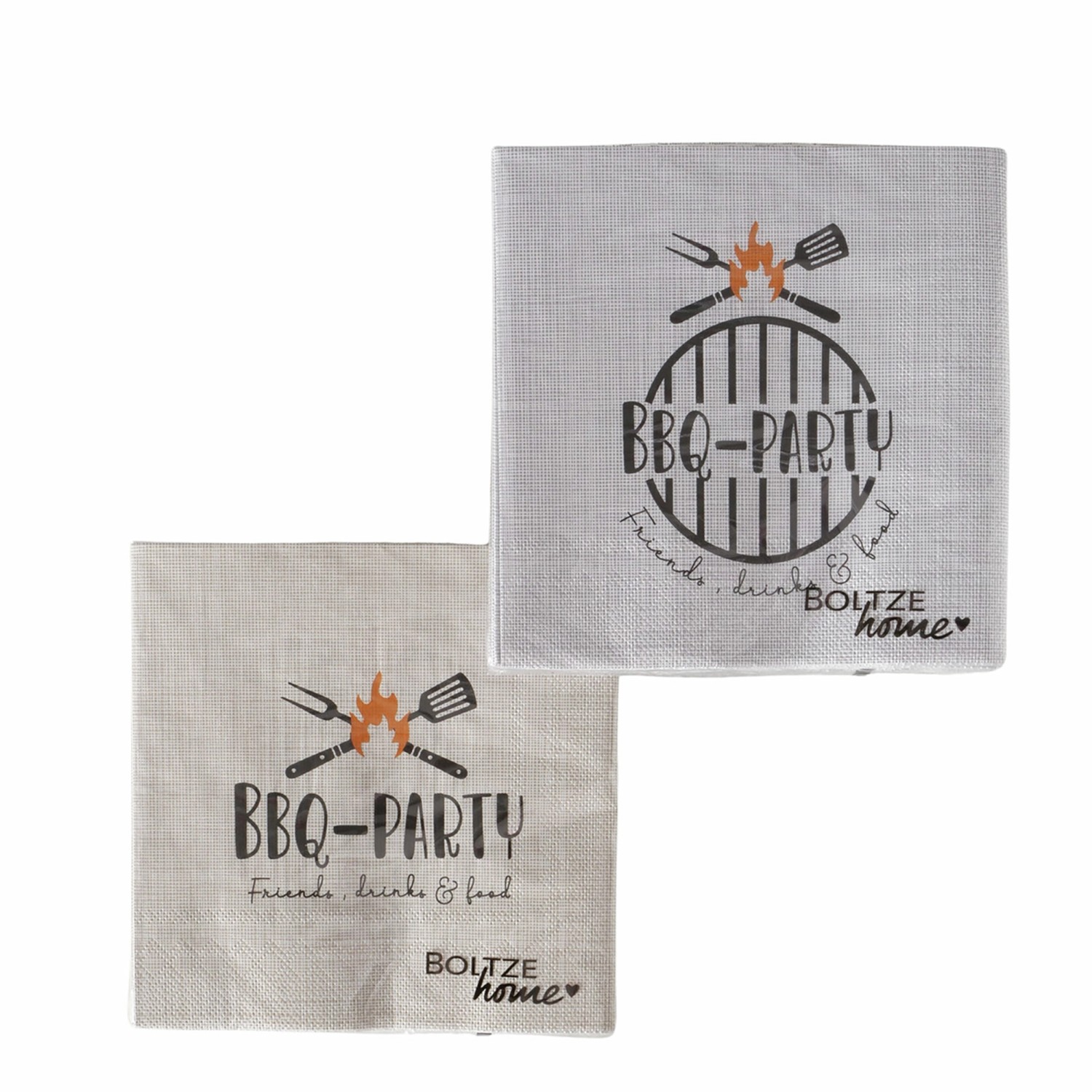 Boltze Servietten-Set BBQ 2-fach Sortiert 3 cm x 165 cm x 165 cm Beige-Grau günstig online kaufen