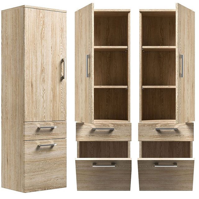 Hochschrank RIMAO-100 Eiche hell, B x H x T ca.: 35,20 x 120 x 35,80 cm günstig online kaufen