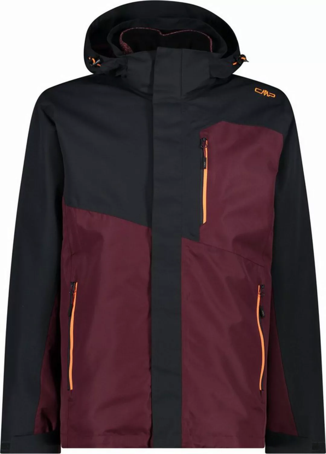 CMP Doppeljacke MAN JACKET ZIP HOOD DETACHABLE INN. ANTRACITE-BURGUNDY günstig online kaufen