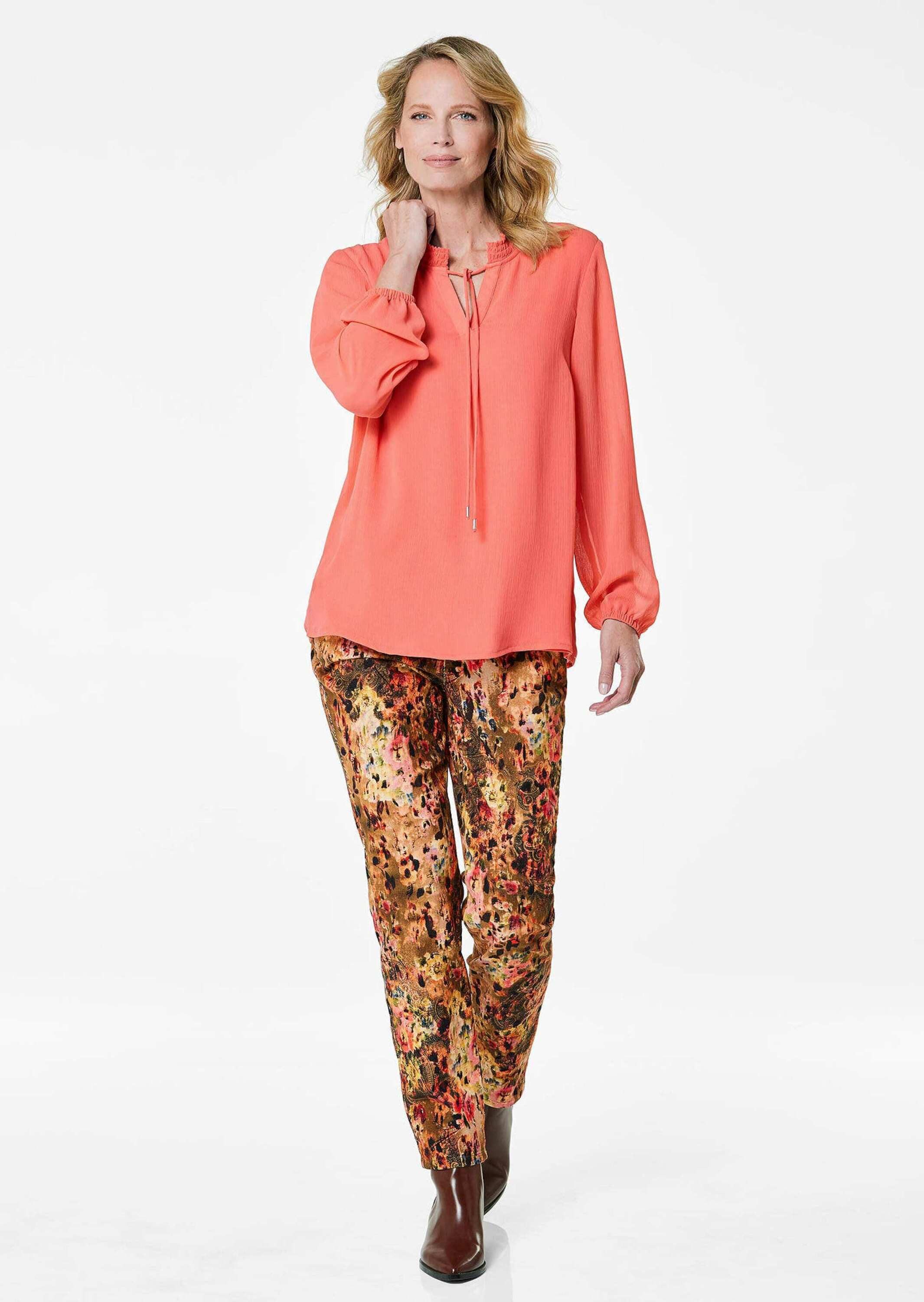 GOLDNER Chiffonbluse Chiffonbluse mit femininem Ausschnitt günstig online kaufen