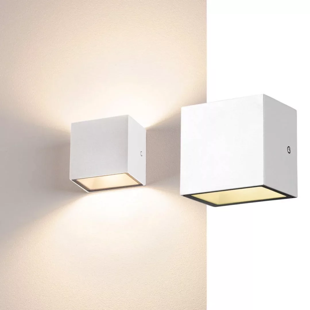 LED Wand- und Deckenleuchte Sitra Cube Wl in Weiß 10W 560lm IP44 günstig online kaufen
