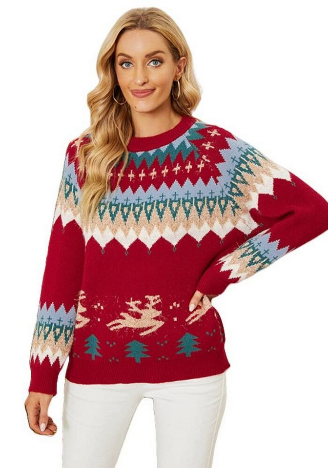 Nebelmeer Strickpullover Weihnachten Jacquard Strickpullover Pullover Pullo günstig online kaufen