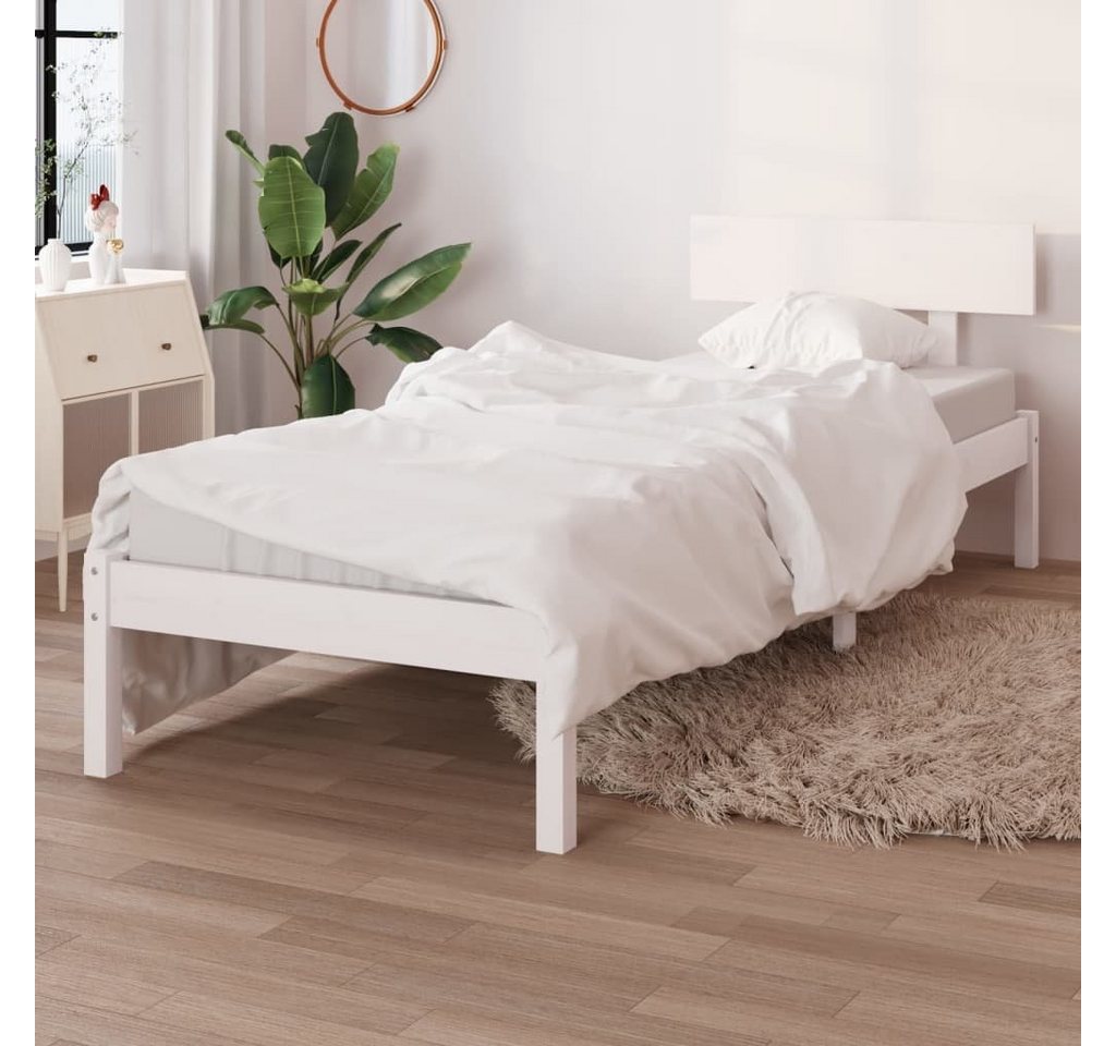 vidaXL Bett aus Kiefer-Massivholz in Weiß (L/B/H: 196x80x70 cm) günstig online kaufen