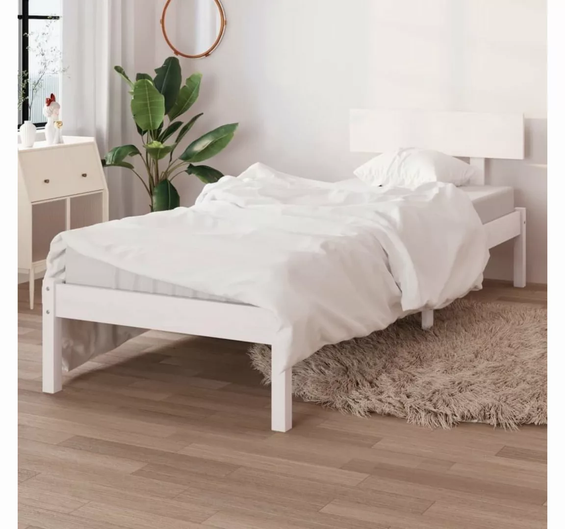 vidaXL Bett Massivholzbett Weiß 75x190 cm günstig online kaufen