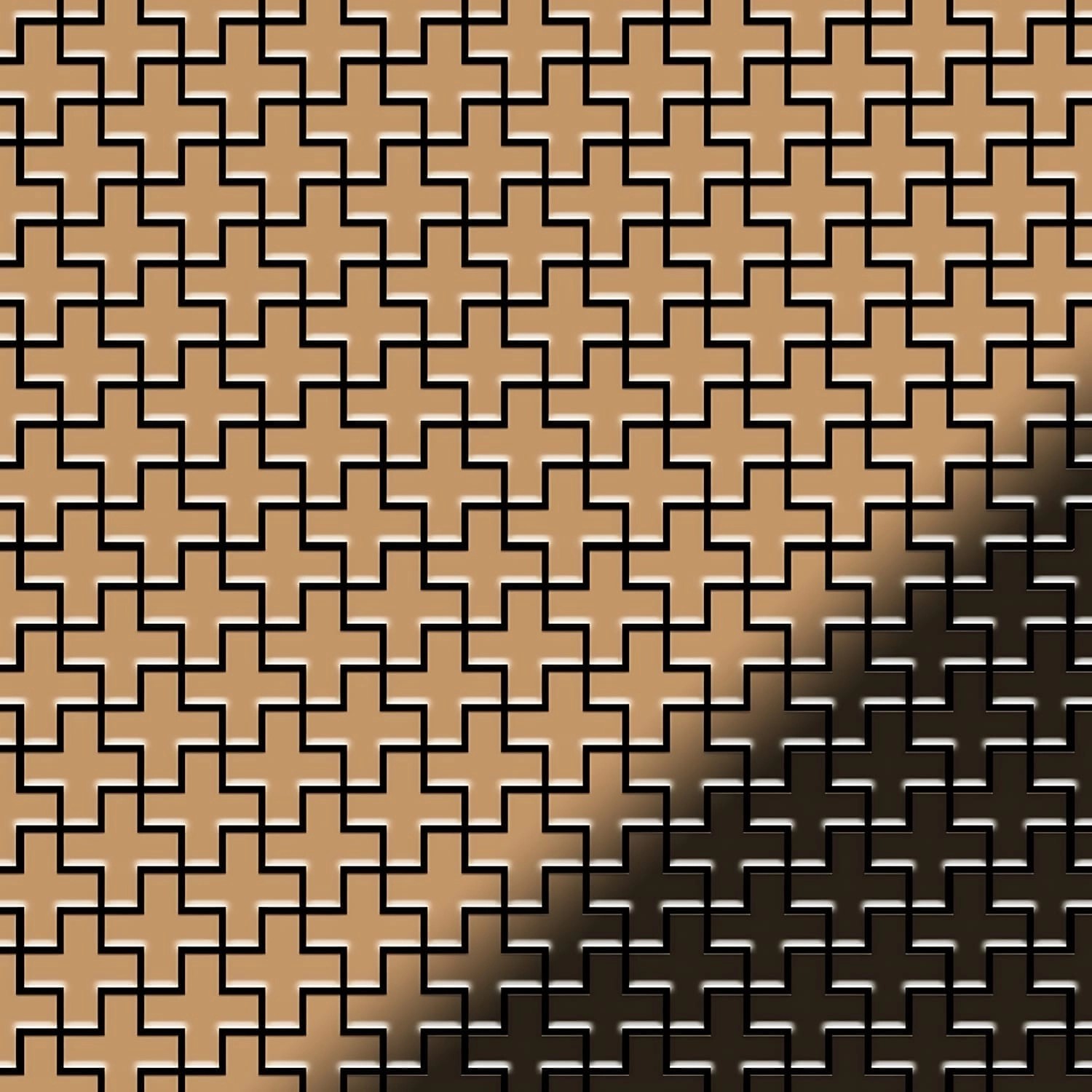 ALLOY Mosaik Fliese Massiv Metall Titan Hochglanz Kupfer 1,6mm Swiss Cross- günstig online kaufen