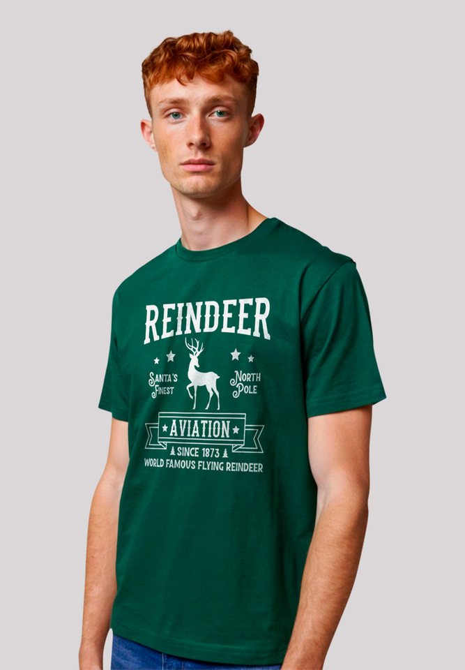 F4NT4STIC T-Shirt Reindeer Aviation Retro Weihnachts Sign Premium Qualität günstig online kaufen