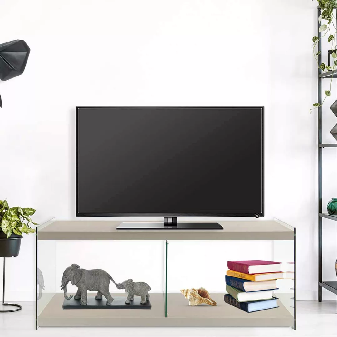 TV Sideboard in Silberfarben 120 cm breit günstig online kaufen