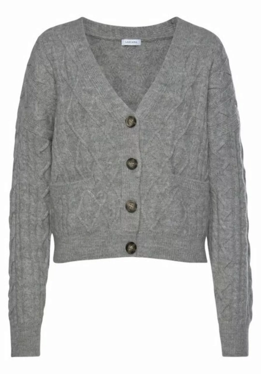 LASCANA Strickjacke mit Zopfmuster günstig online kaufen