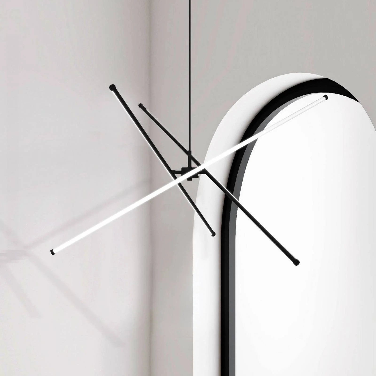 LED-Pendellampe Sandy, Länge 90 cm, schwarz, Metall günstig online kaufen