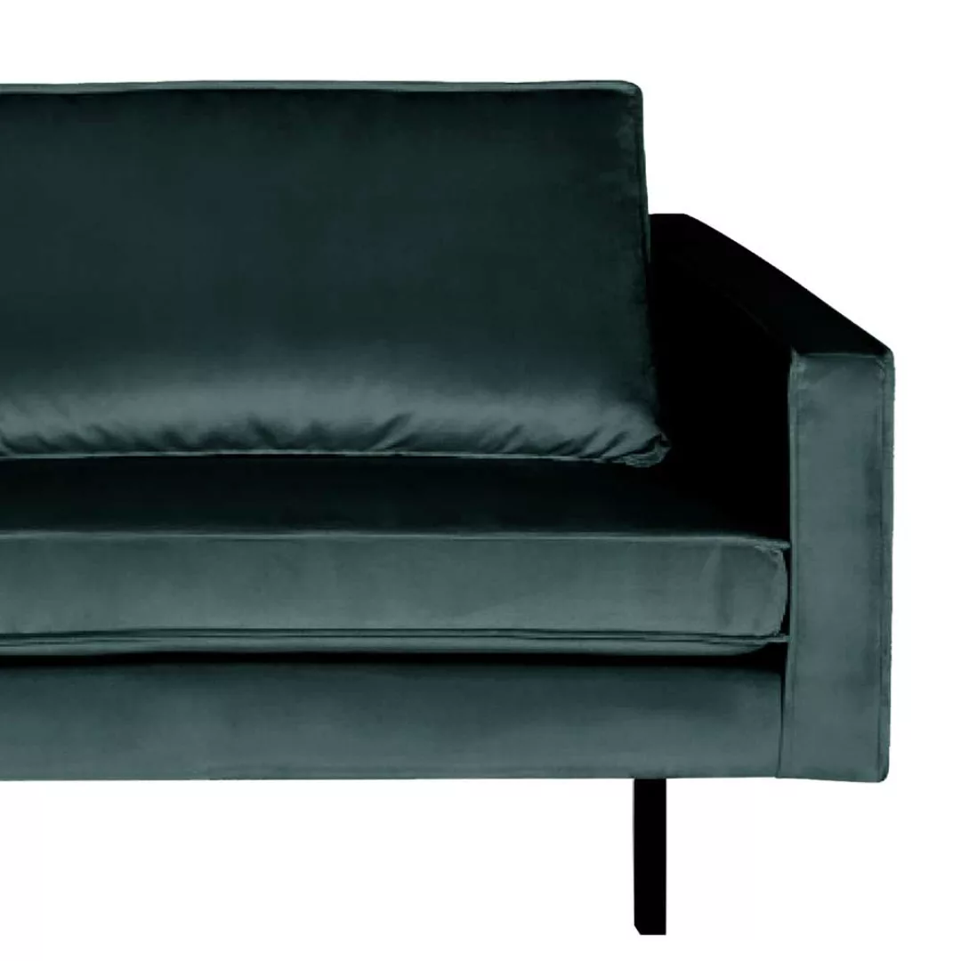 Zweisitzer Sofa in Petrol Samt Retro Design günstig online kaufen