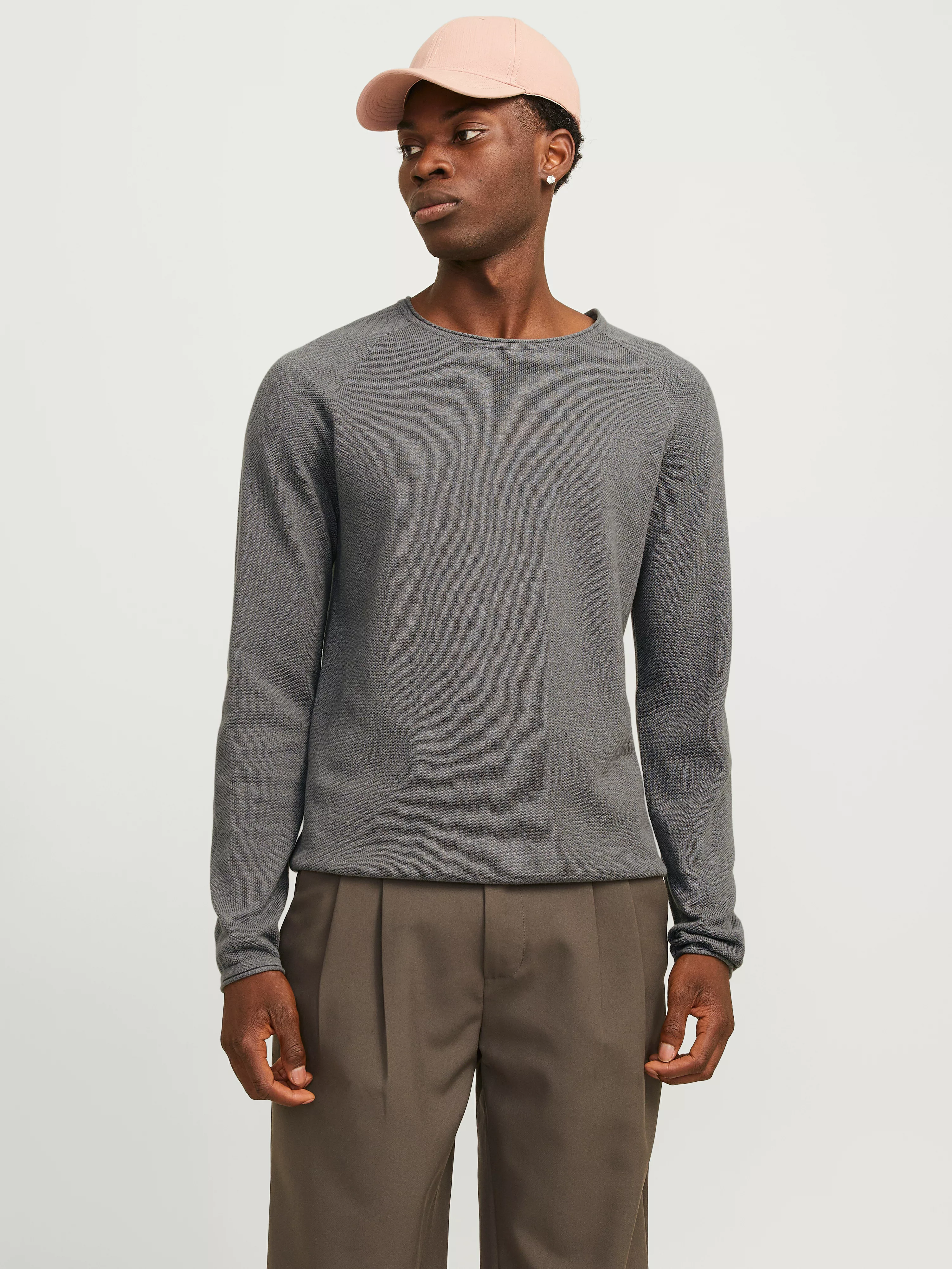 Jack & Jones Rundhalspullover "JJEHILL KNIT CREW NECK NOOS", aus Strukturst günstig online kaufen