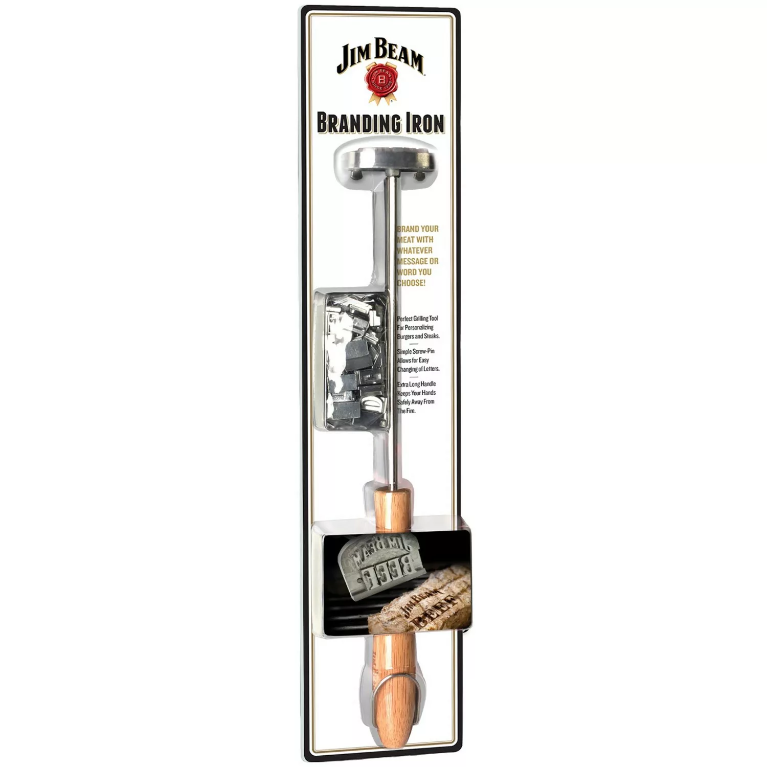 Jim Beam Brandeisen Edelstahl Holzgriff Parawood günstig online kaufen