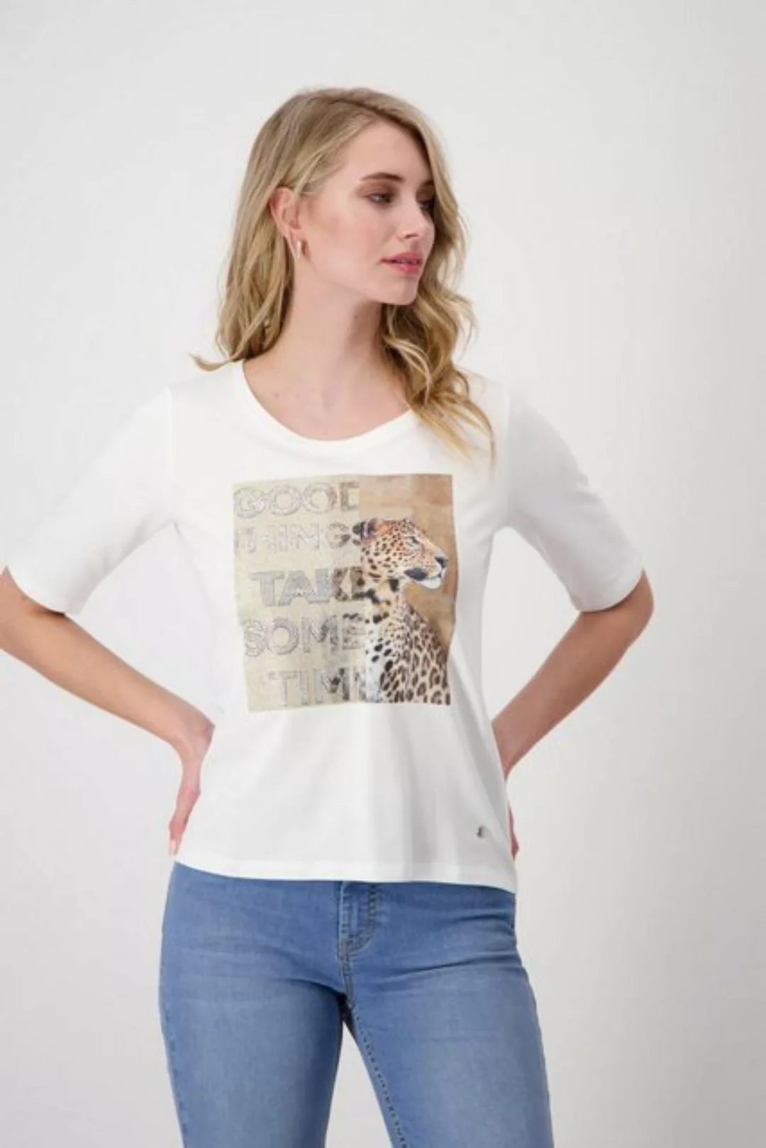 Monari Rundhalsshirt mit Glitzersteinchen günstig online kaufen