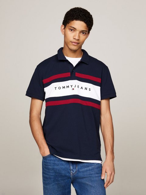 Tommy Jeans Poloshirt TJM COLORBLOCK LINEAR POLO mit Logoschriftzug günstig online kaufen