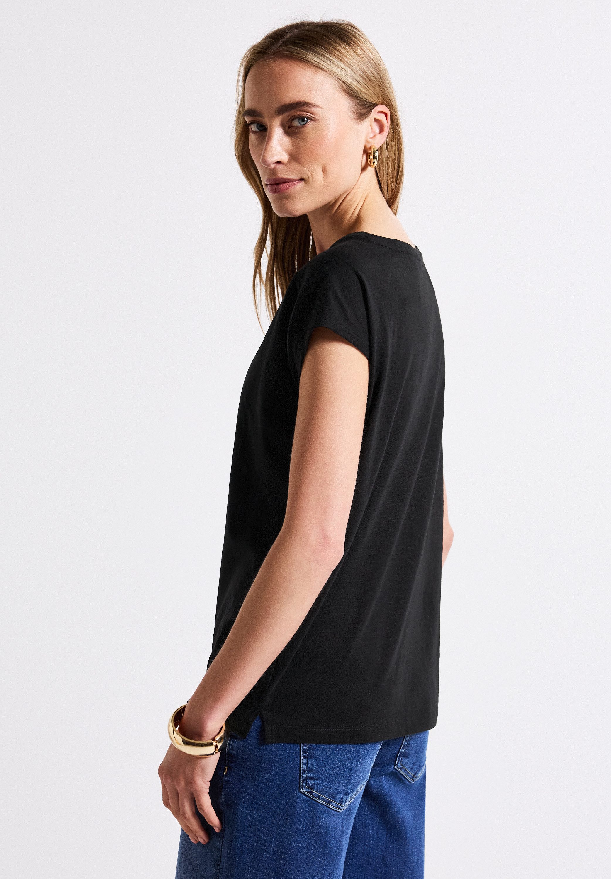 STREET ONE T-Shirt, mit Schlitz am Saum günstig online kaufen