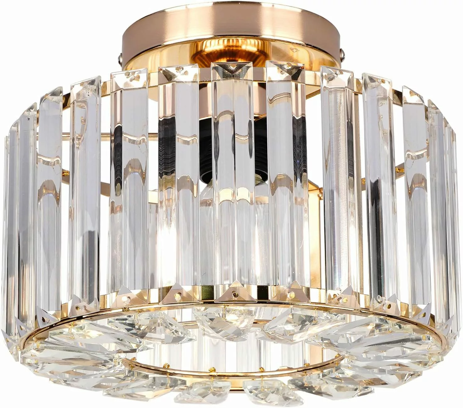 BlingBin Hängeleuchten Crystal Deckenleuchte Gold - günstig online kaufen