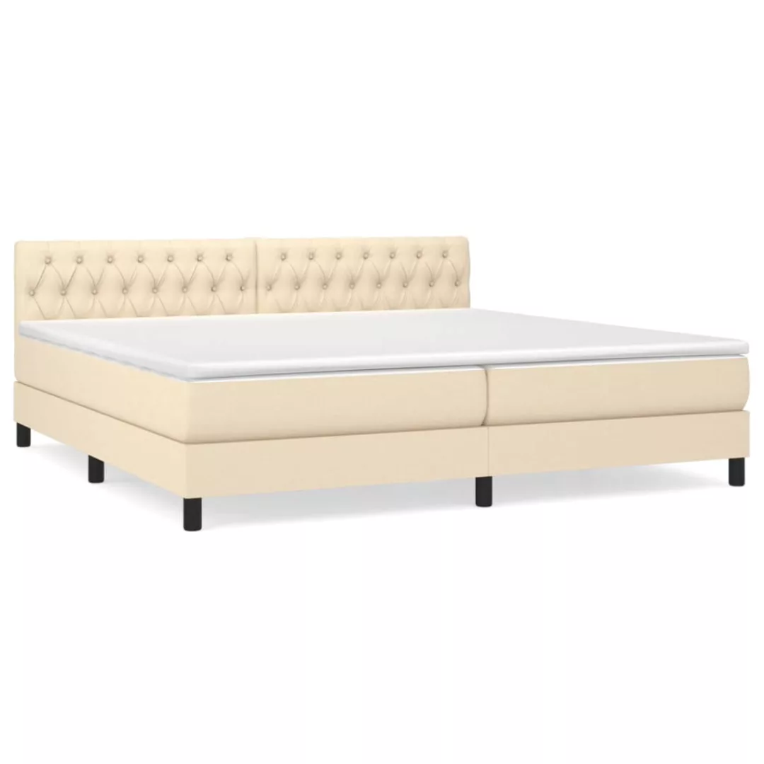 Vidaxl Boxspringbett Mit Matratze Creme 200x200 Cm Stoff günstig online kaufen