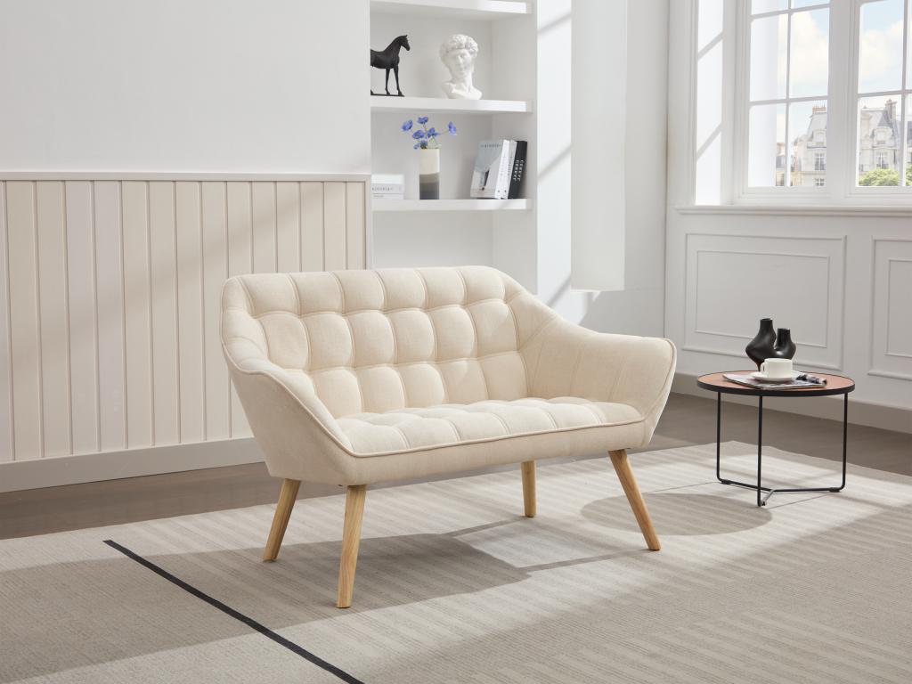 Sofa 2-Sitzer - Stoff - Beige - CASERTA günstig online kaufen