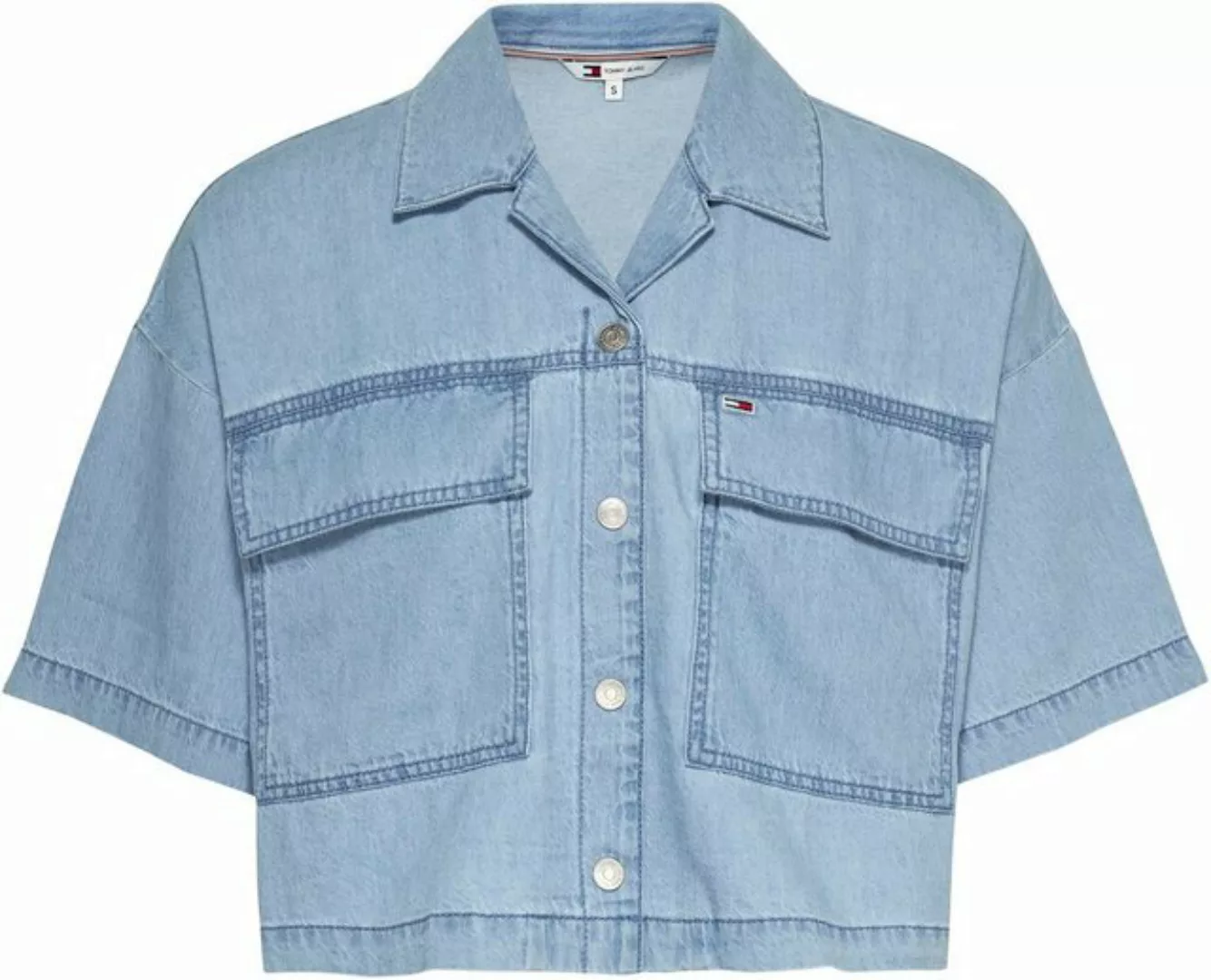 Tommy Jeans Klassische Bluse TJW CHAMBRAY BLOUSE mit Tommy Jeans Logo günstig online kaufen