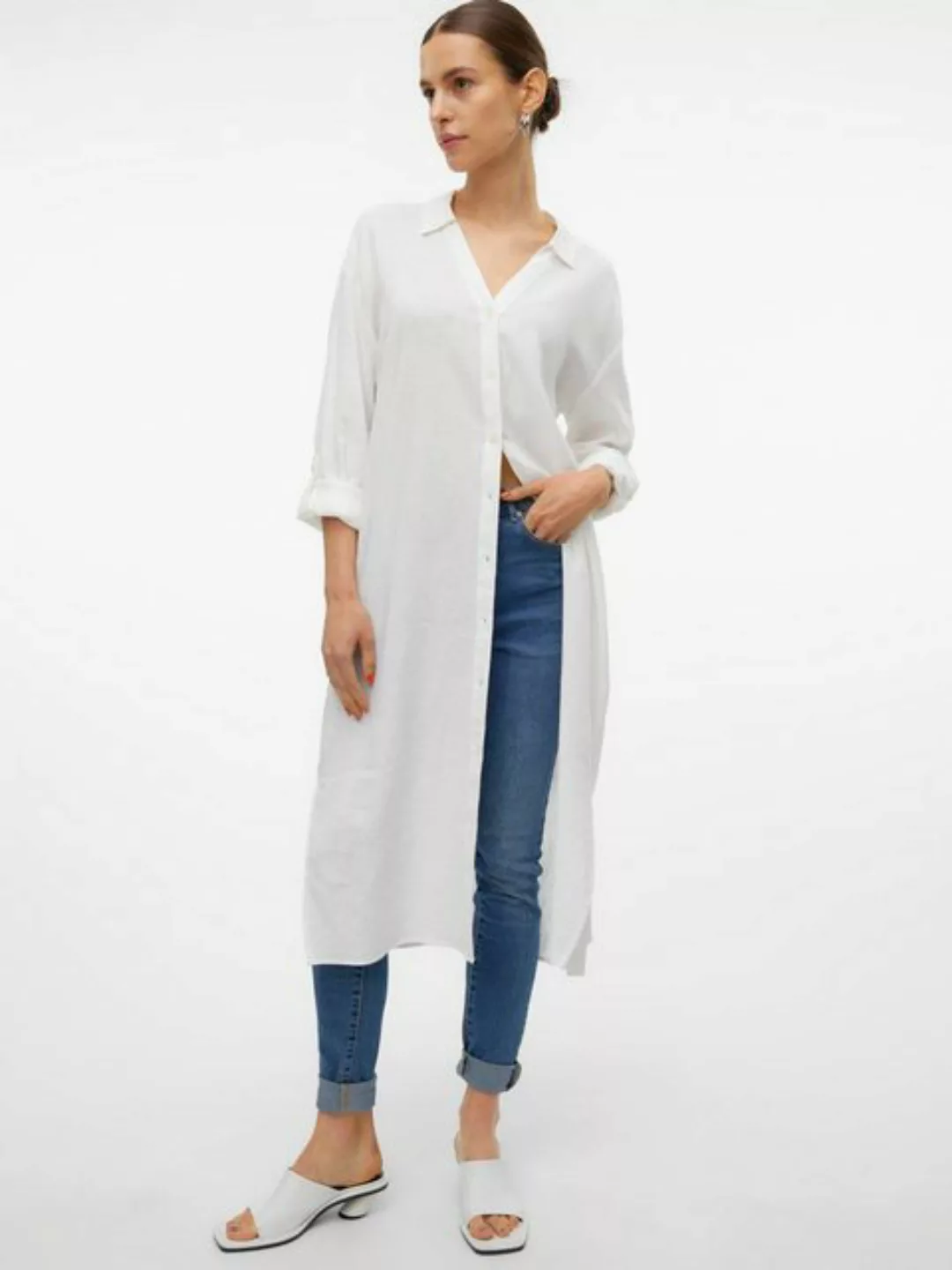 Vero Moda Hemdblusenkleid VMLINN LOOSE CALF SHIRT WVN NOOS günstig online kaufen