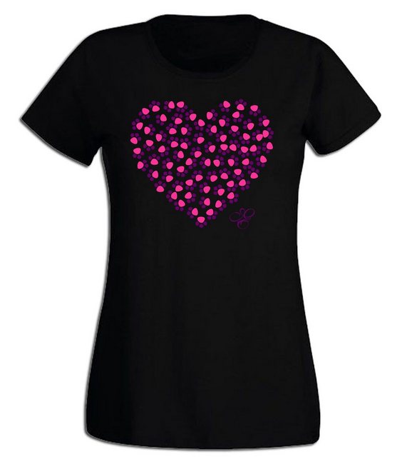 G-graphics T-Shirt Damen T-Shirt - Pfotenherz Pink-Purple-Collection, Slim- günstig online kaufen