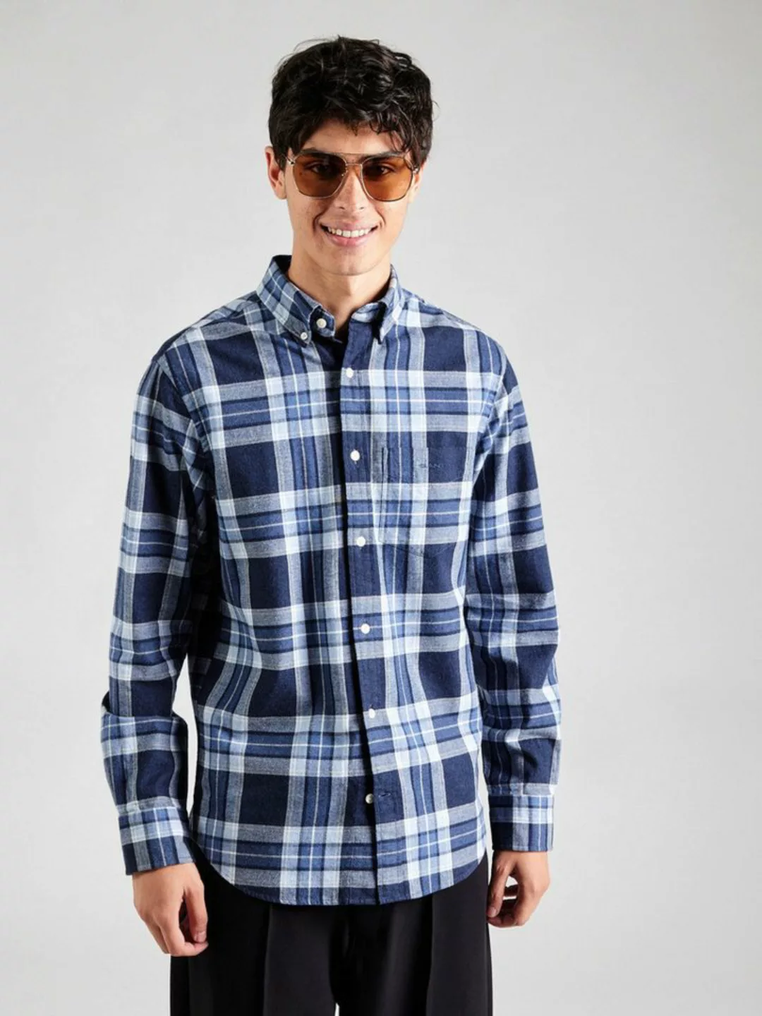 Gant Hemd Tartan Kariert Blau - Größe XXL günstig online kaufen