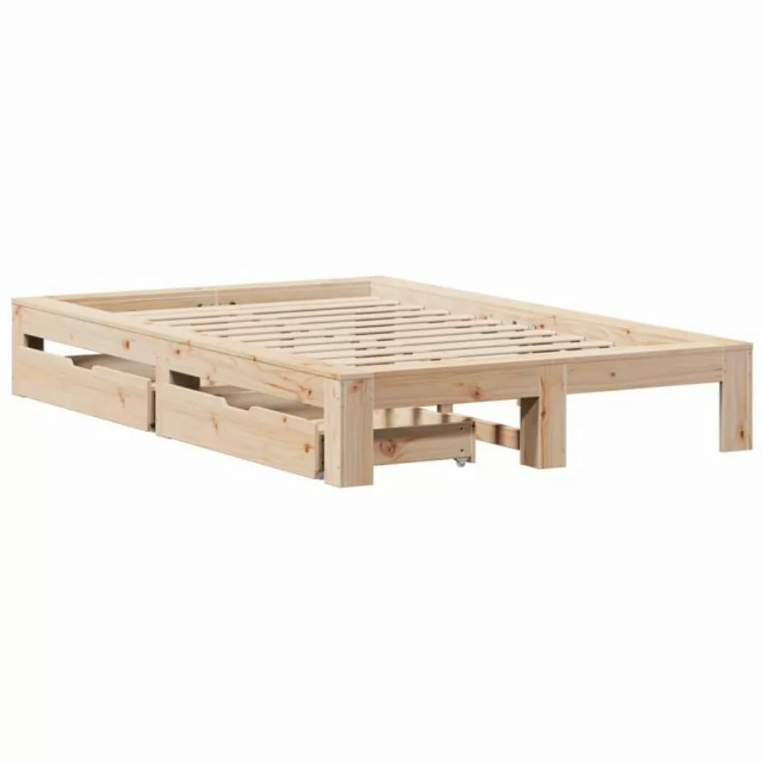 vidaXL Bett Massivholzbett ohne Matratze 135x190 cm Kiefernholz günstig online kaufen