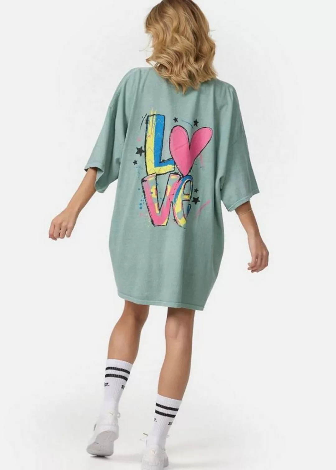 Worldclassca T-Shirt Worldclassca Oversized LOVE Print T-Shirt lang Tee Som günstig online kaufen