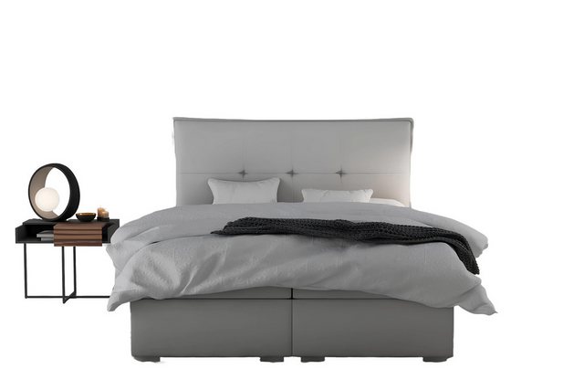 Xlmoebel Bett Doppelzimmer Boxspringbett mit grauem Textil und Luxus-Polste günstig online kaufen