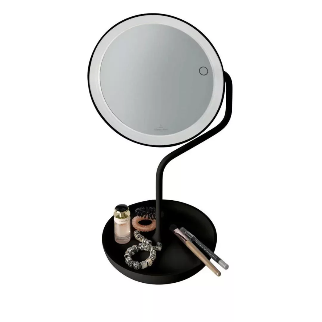LED Akku Kosmetikspiegel Versailles in Schwarz 4,3W 410lm günstig online kaufen