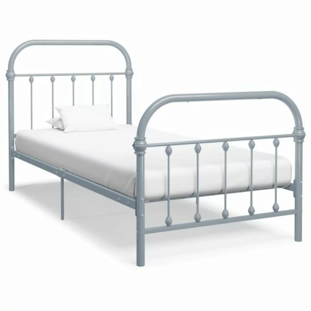 furnicato Bett Bettgestell Grau Metall 100 × 200 cm günstig online kaufen