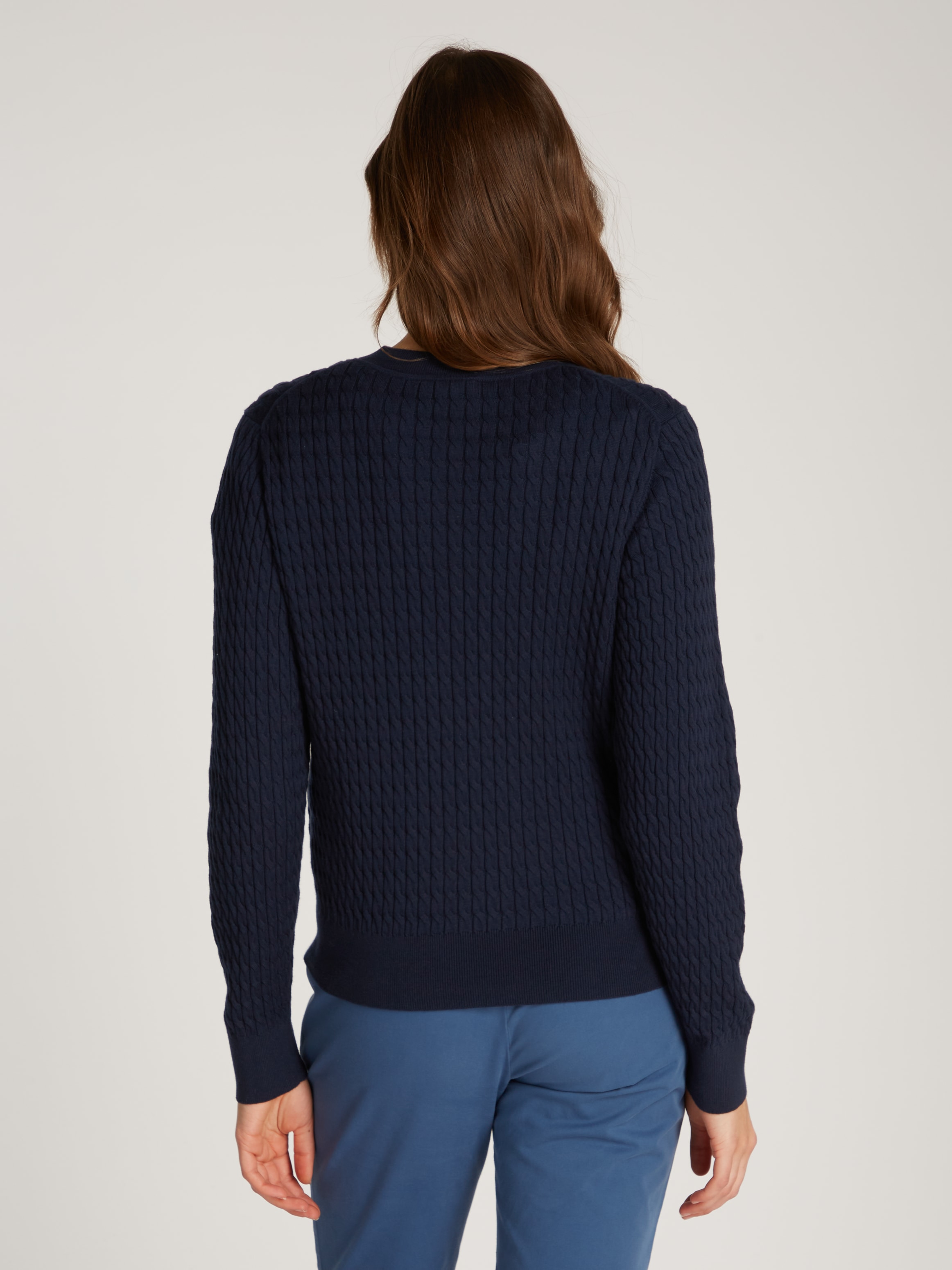 Tommy Hilfiger Strickjacke CO CABLE C-NK CARDIGAN mit Zopfstruktur günstig online kaufen