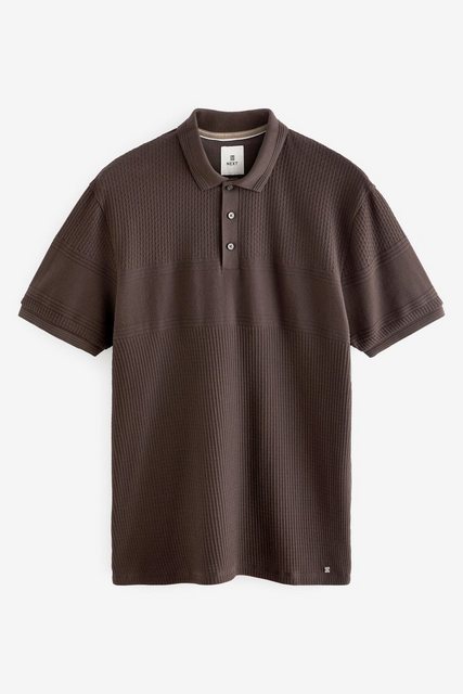 Next Poloshirt Strukturiertes Poloshirt in Blockfarben (1-tlg) günstig online kaufen