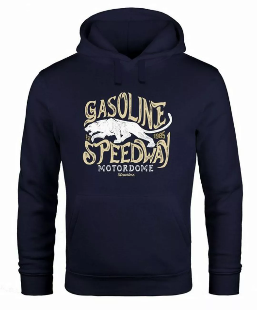 Neverless Hoodie Hoodie Herren Aufdruck "Gasoline Speedway" und Panther Pri günstig online kaufen