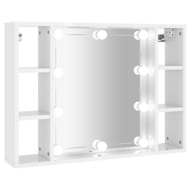 vidaXL Badezimmerspiegelschrank Spiegelschrank mit LED Hochglanz-Weiß 76x15 günstig online kaufen