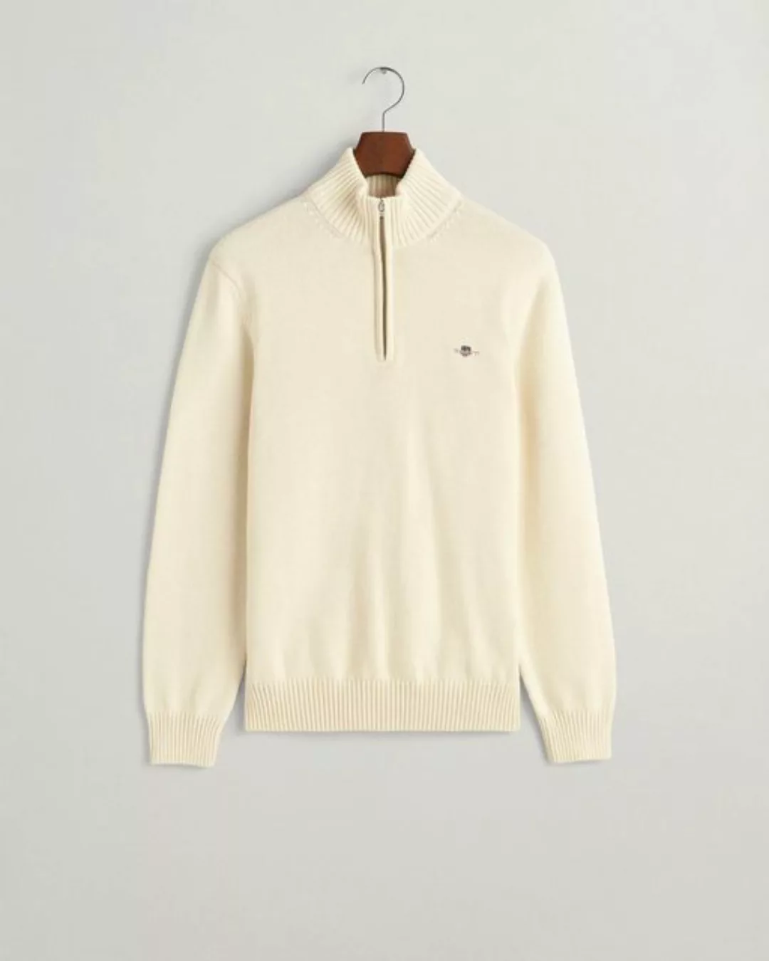 Gant Strickpullover CASUAL COTTON HALFZIP, CREAM günstig online kaufen