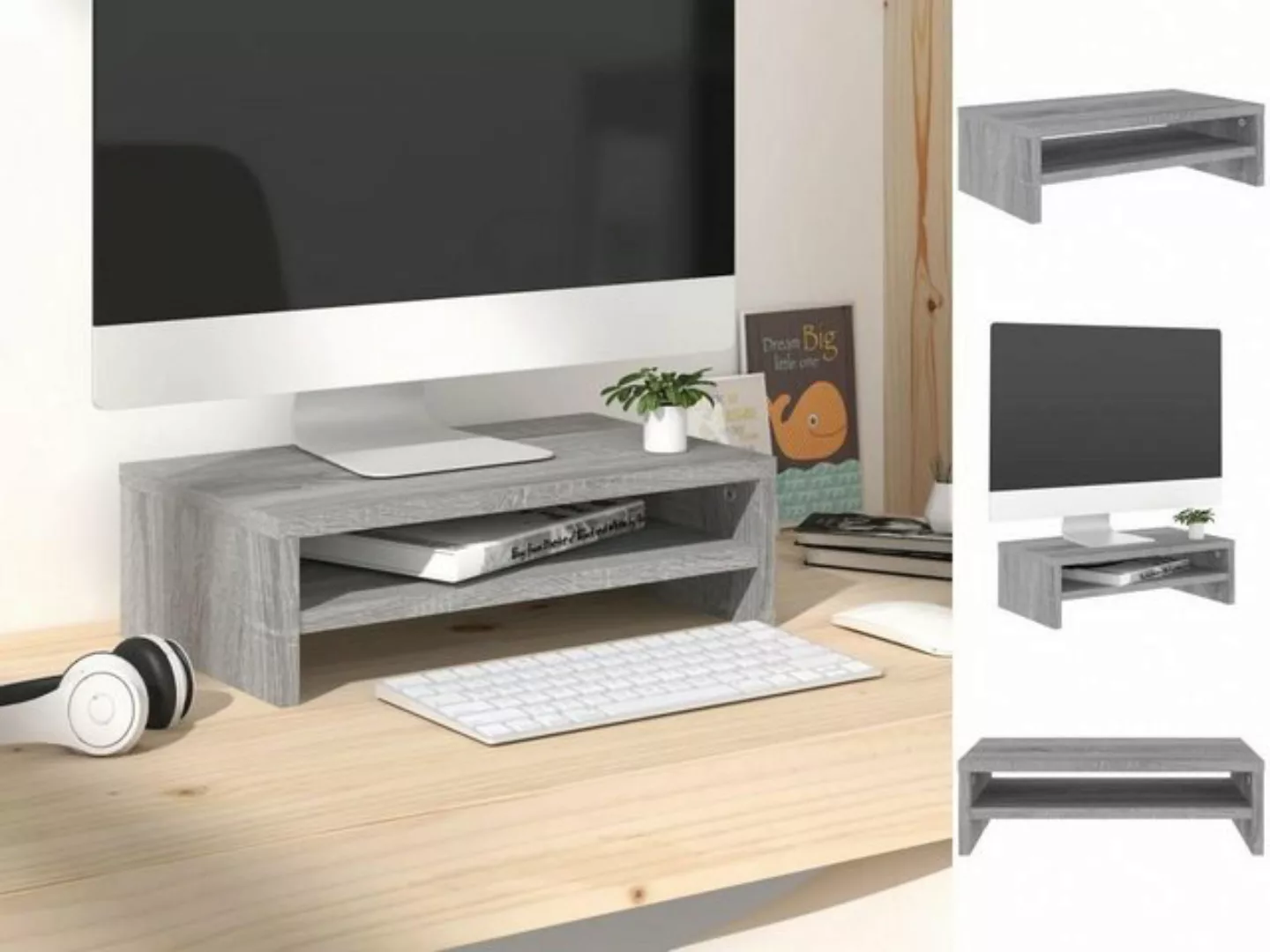 vidaXL TV-Schrank Monitorständer Grau Sonoma 42x24x13 cm Spanplatte Display günstig online kaufen