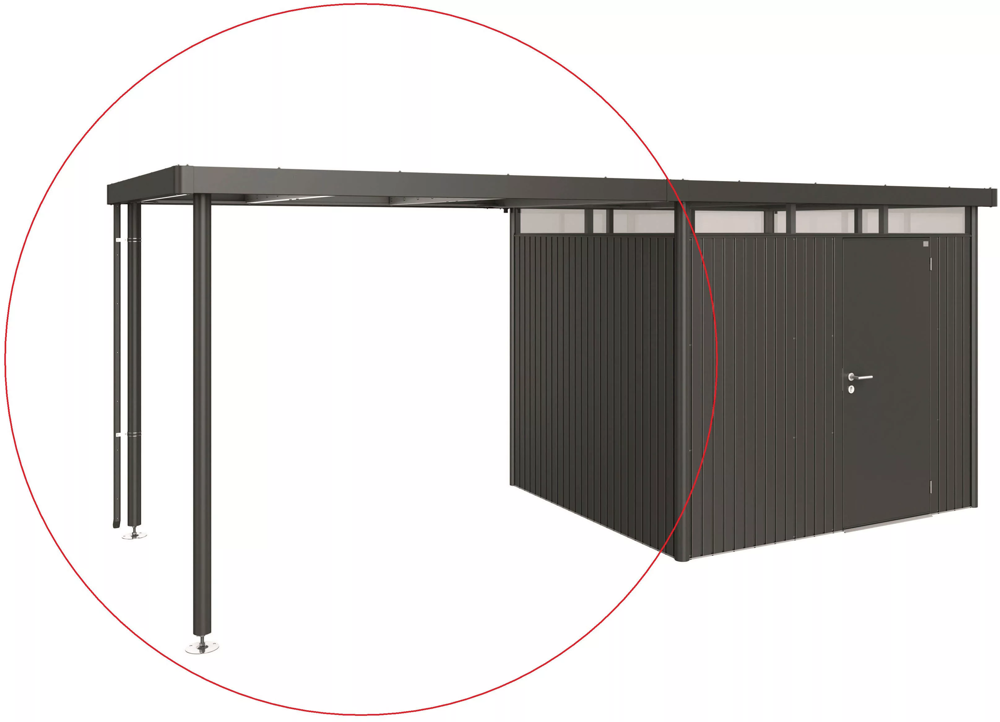 Biohort Seitendach Größe: L für Gerätehaus HighLine H3 Dunkelgrau-Metallic günstig online kaufen