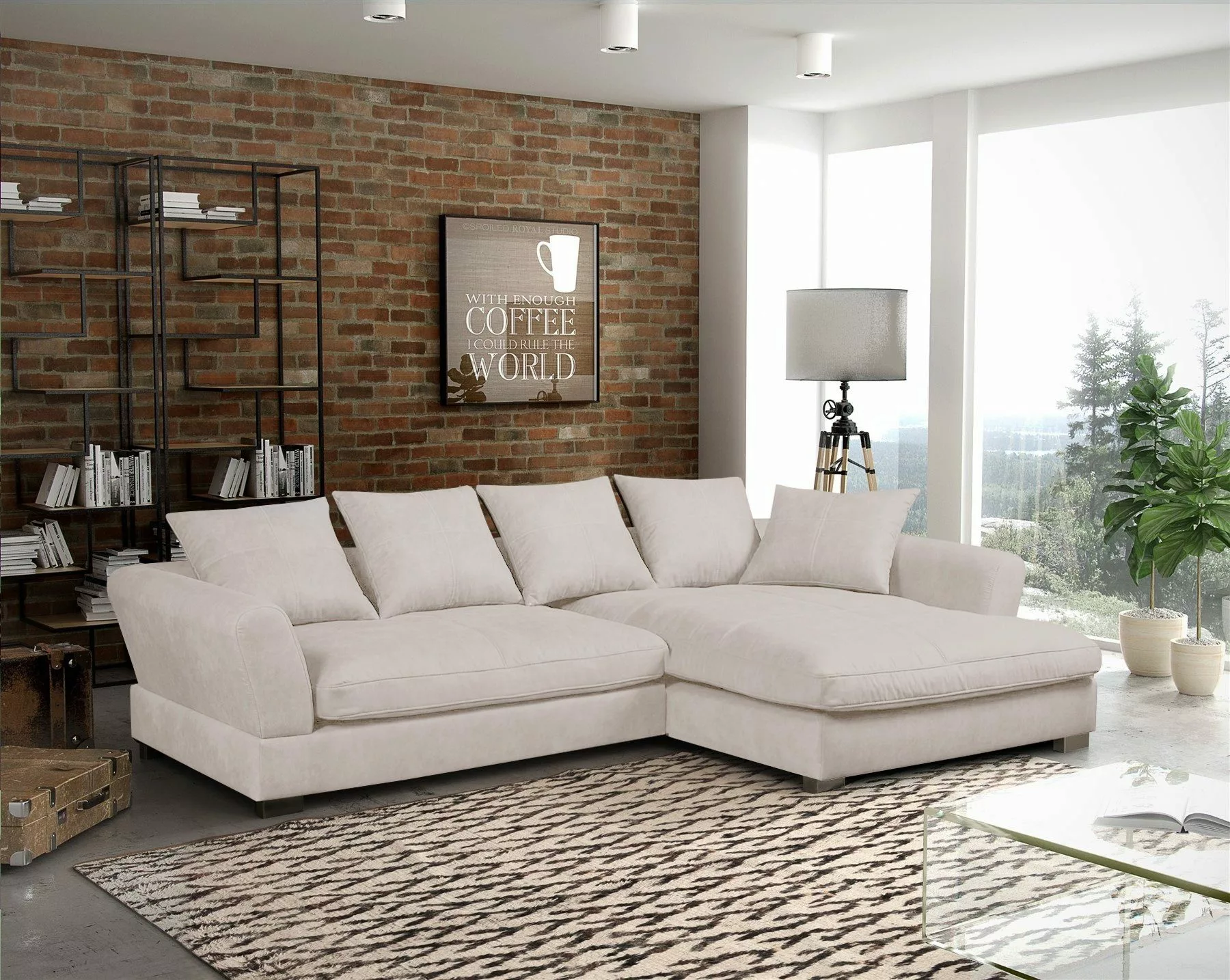 Fun Möbel Ecksofa TIZIAN in Stoff günstig online kaufen