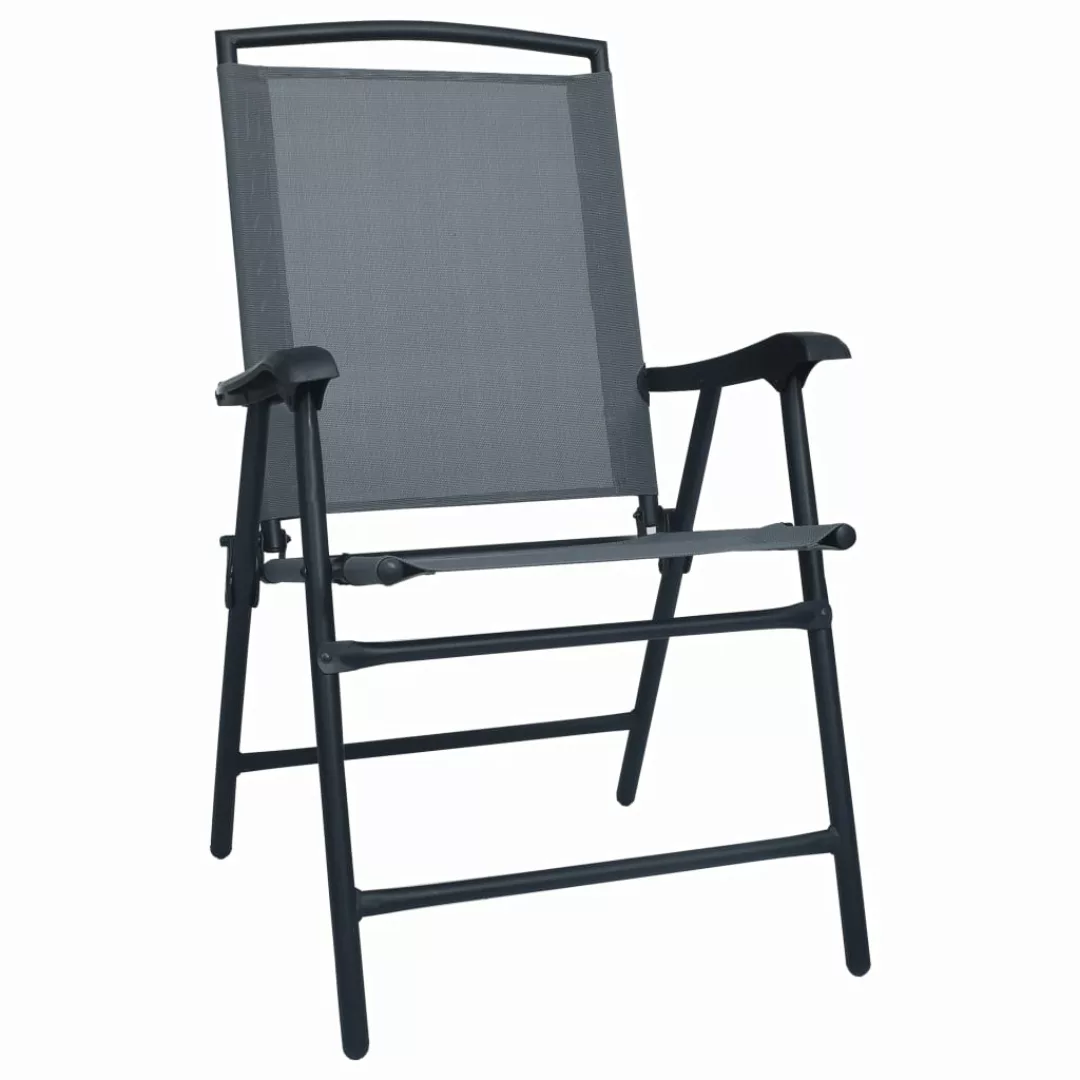 Klappbare Gartenstühle 2 Stk. Textilene Grau günstig online kaufen