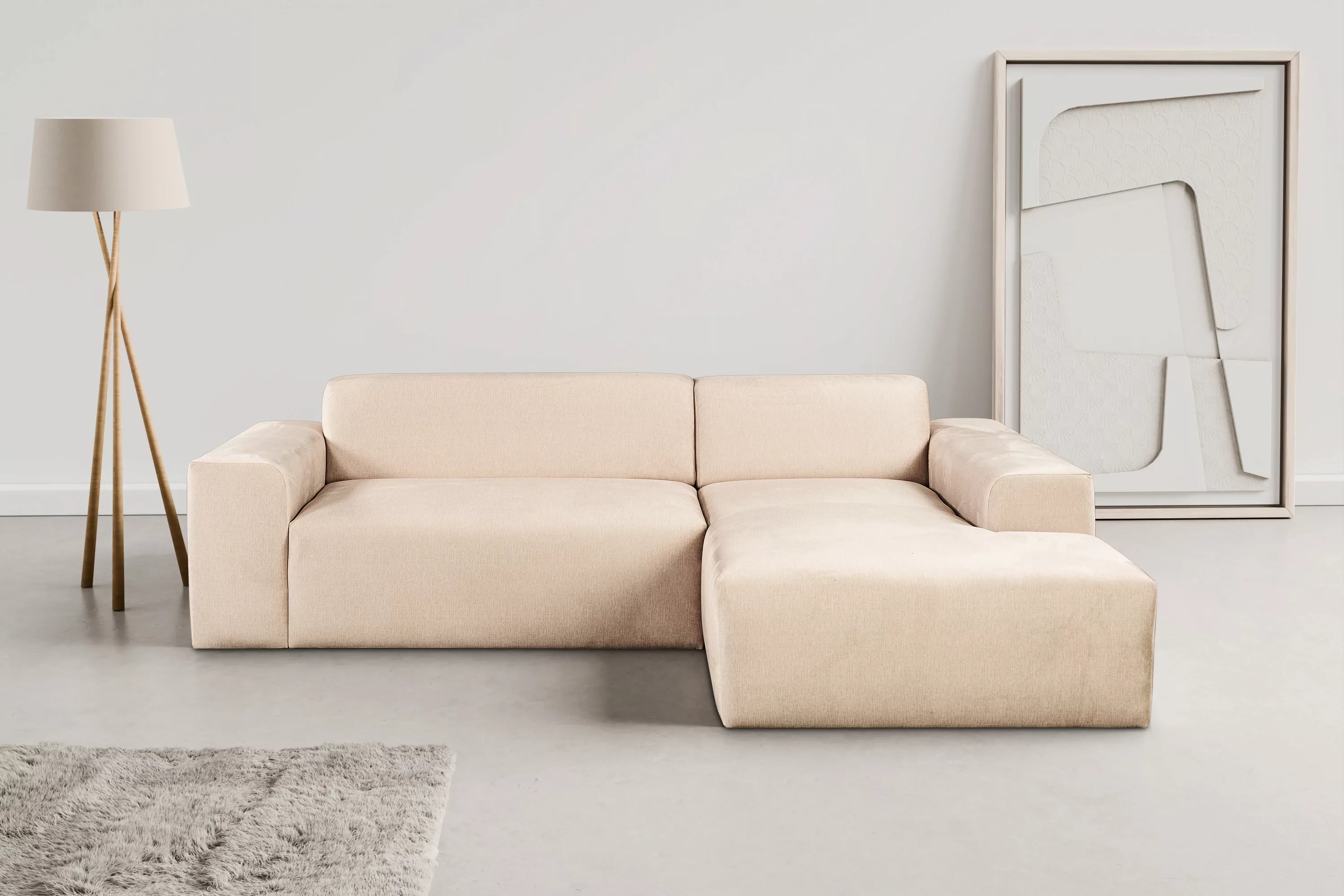 WERK2 Ecksofa "Zeus-L", Curvy Trend Ecksofa mit urbaner Optik günstig online kaufen