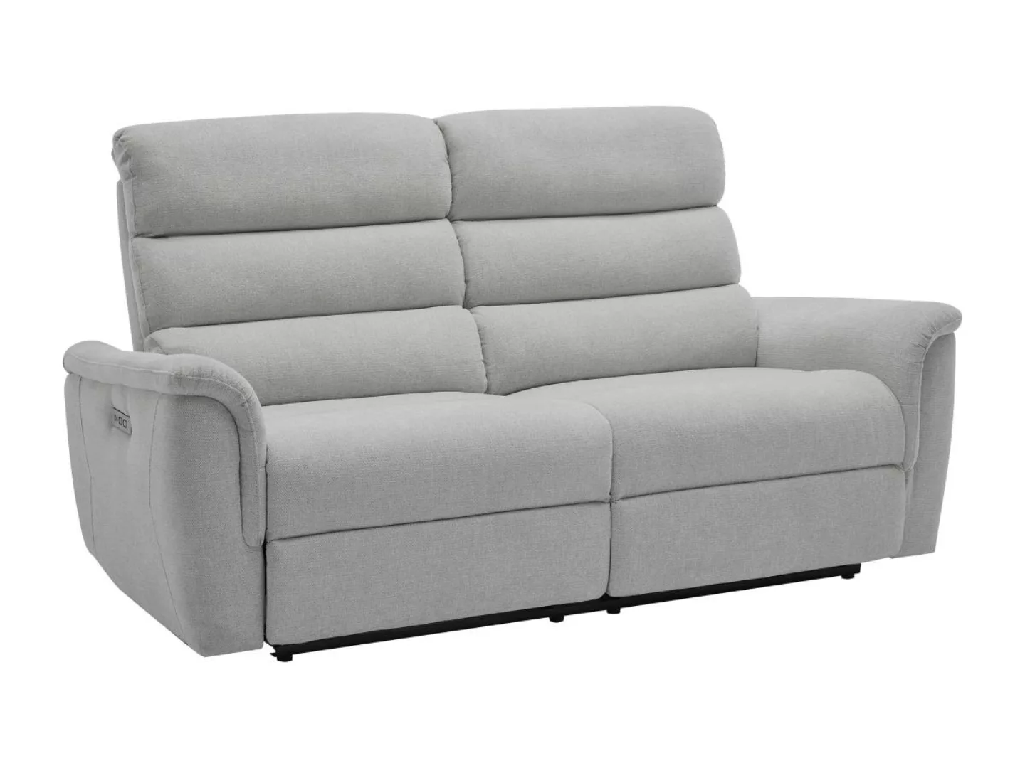 Relaxsofa elektrisch 3-Sitzer - Stoff - Hellgrau - CARTASIA günstig online kaufen