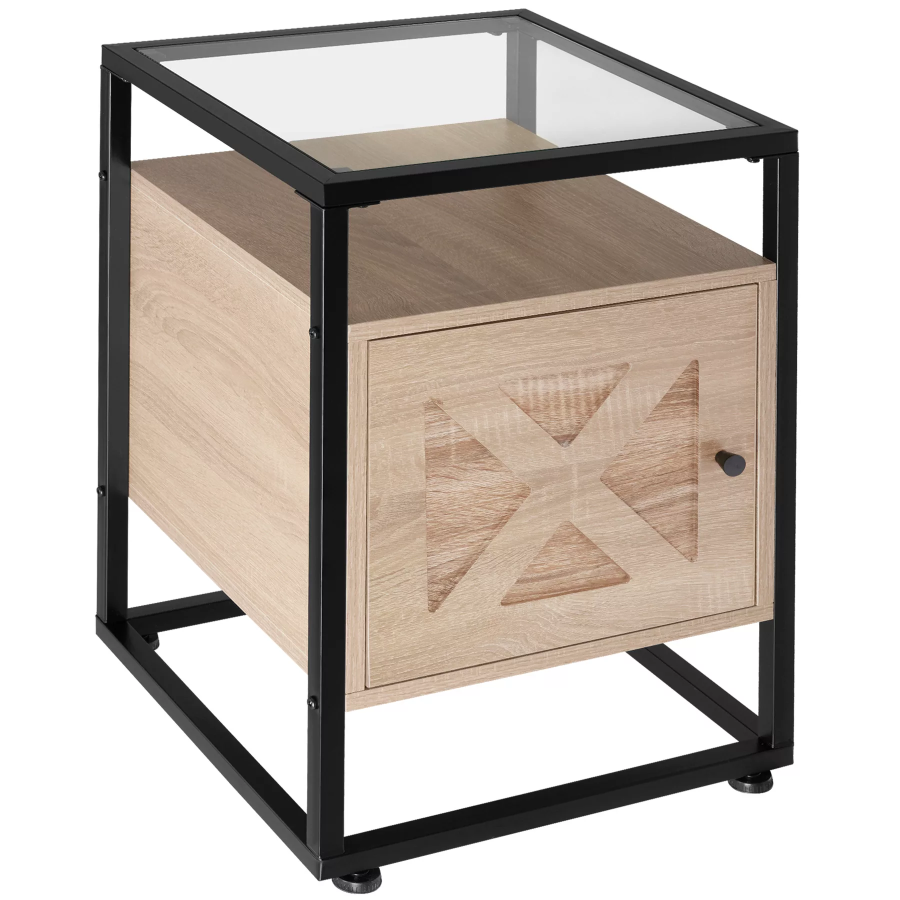 Nachttisch Kidderminster 40x43x60,5cm - Industrial Holz hell, Eiche Sonoma günstig online kaufen