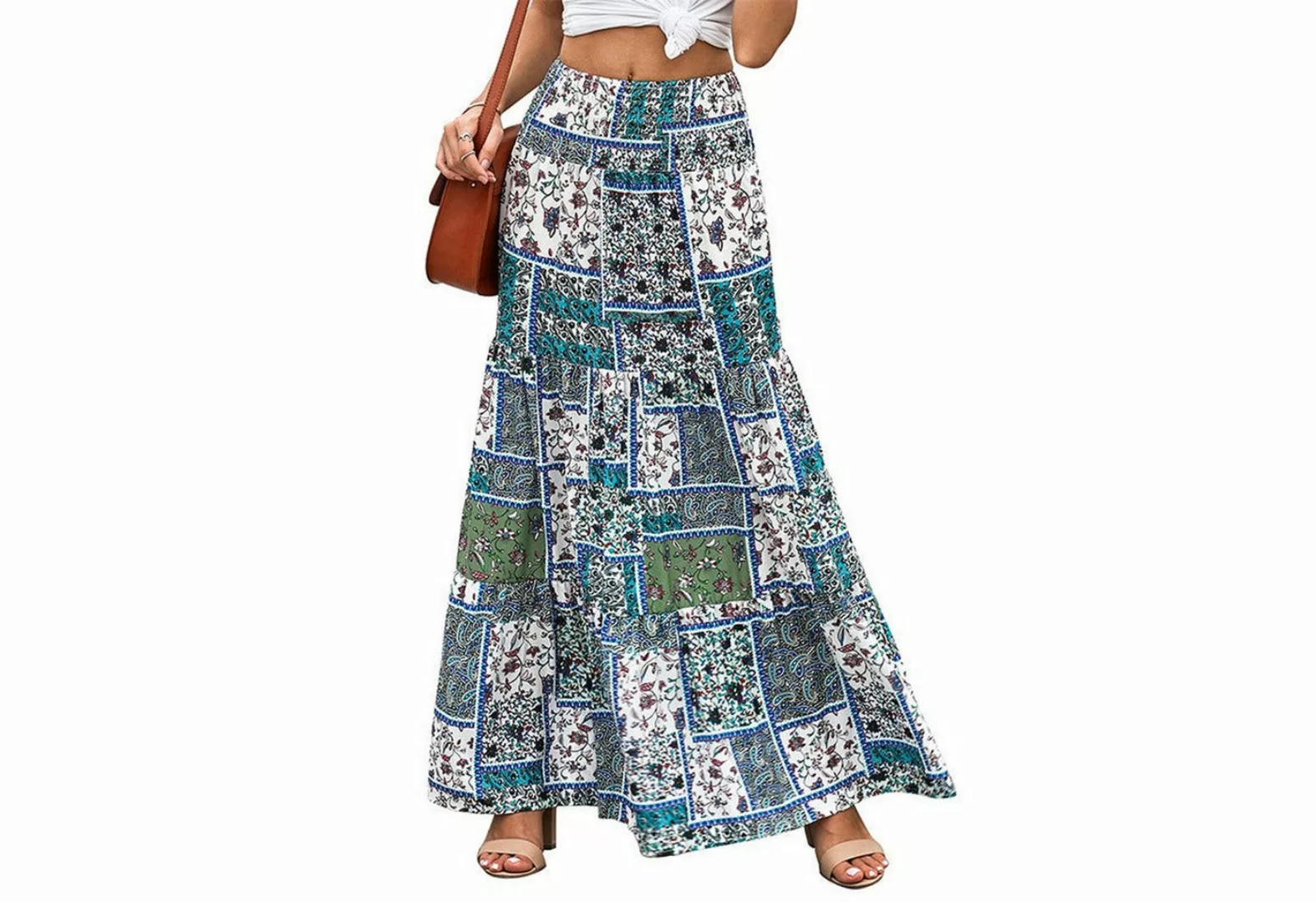 YRIIOMO Maxirock Sommerkleid – Sommerliches Bohemian-Maxikleid mit lässigen günstig online kaufen