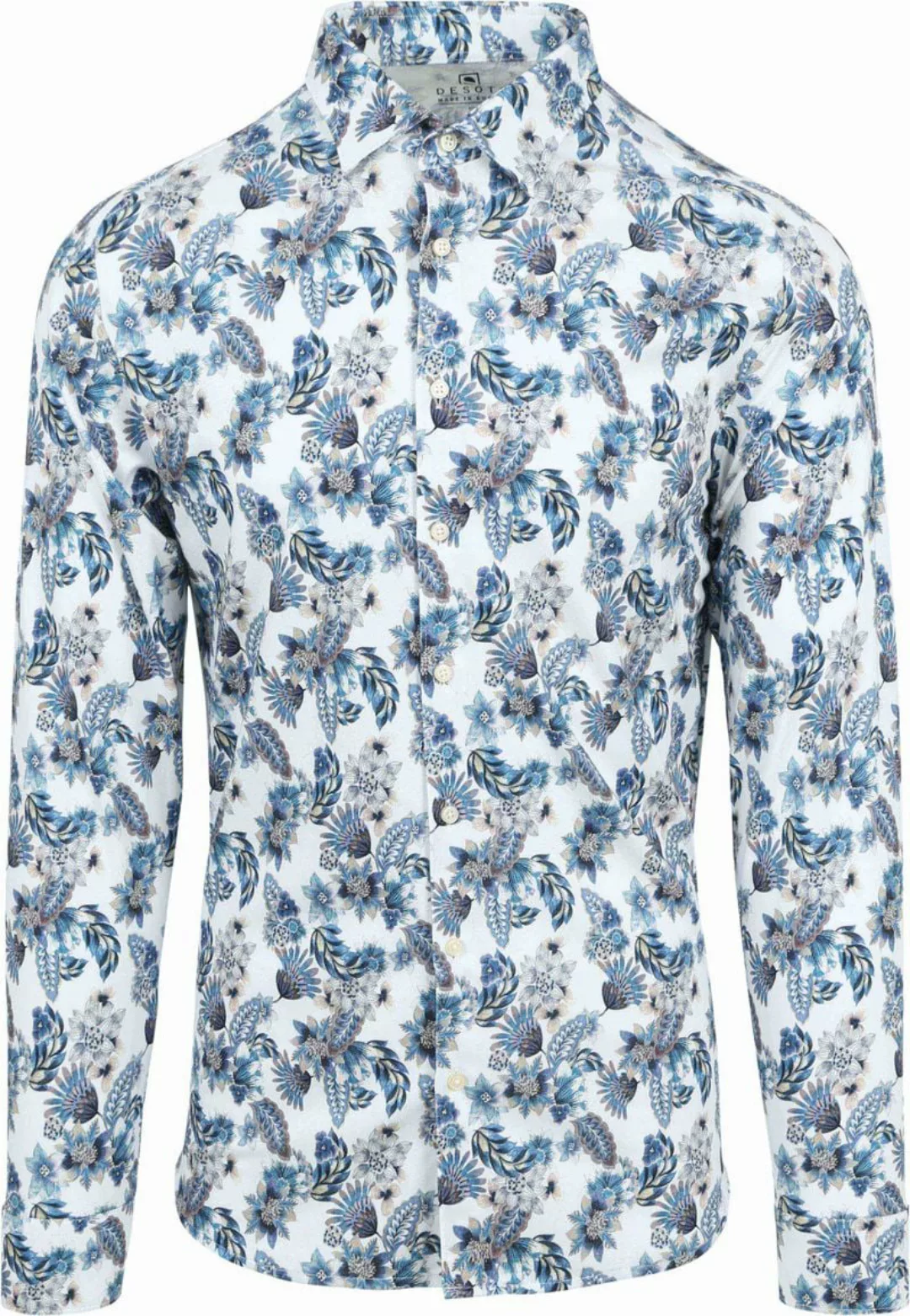 DESOTO Hemd Kent Blumenmuster Blau  - Größe S günstig online kaufen